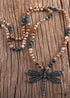 Boho Necklace, RH Amazonite Jasper, Dragonfly Brown Natural Stone